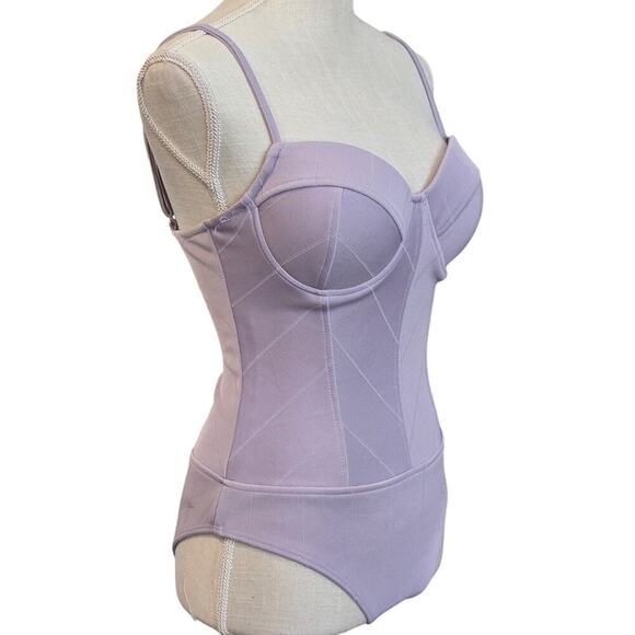 Haute Monday NWT Lavender Bustier Bodysuit Sz. MEDIUM - Picture 2 of 5